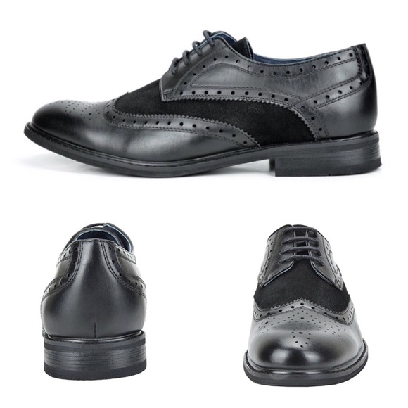 NEW Mens Bruno Prince Oxfords Wing Tip Dress Shoes - Picture 2 of 2